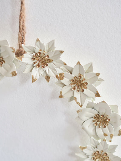 White Poinsettia Wreath - The Cross Decor & Design