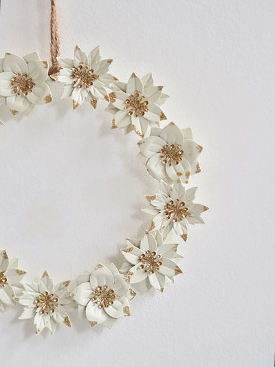 White Poinsettia Wreath - The Cross Decor & Design