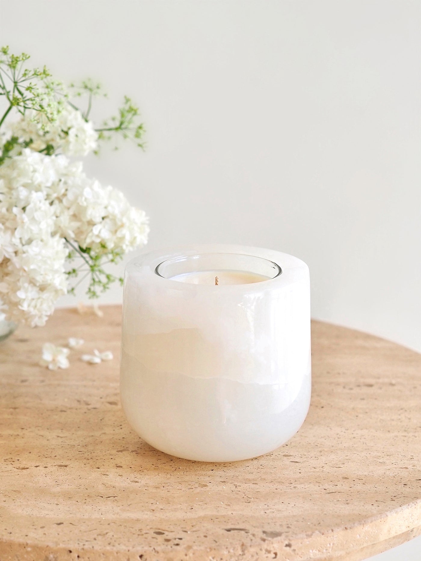White Onyx Refillable Vessel - The Cross Decor & Design