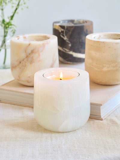 White Onyx Refillable Vessel - The Cross Decor & Design