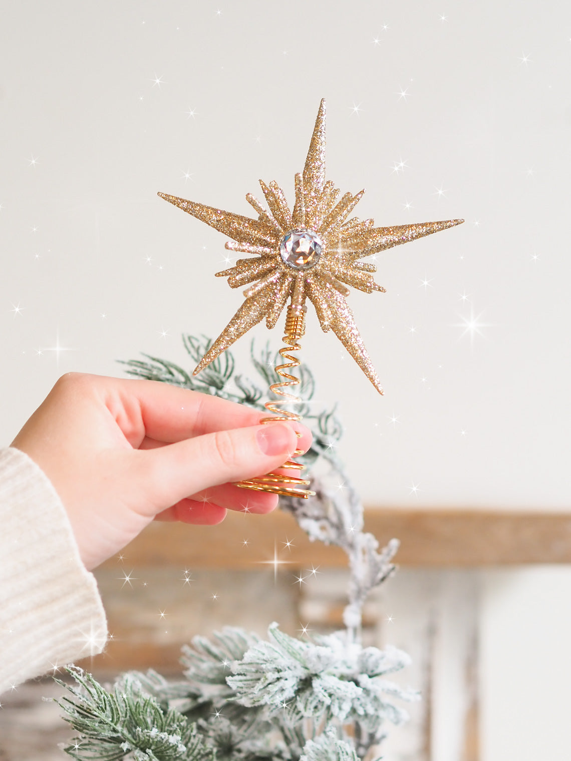 Gold Star So Bright Tree Topper - The Cross Decor & Design