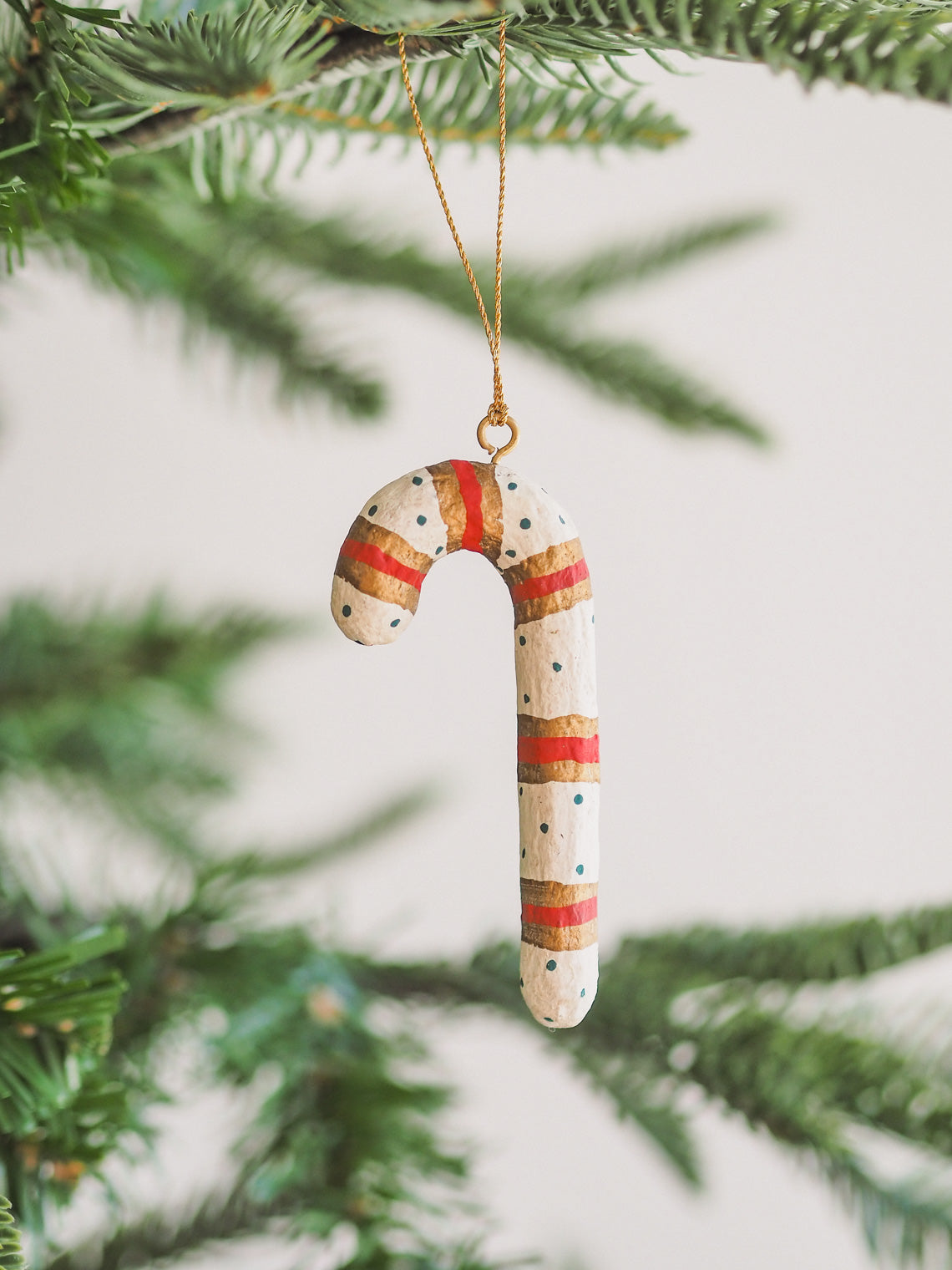 Yuletide Candycane Mache Ornament