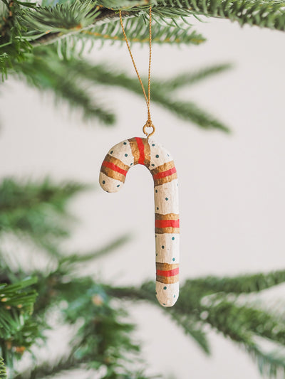 Yuletide Candycane Mache Ornament