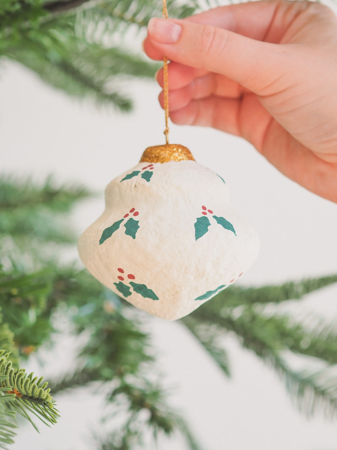 Yuletide Mistletoe Mache Ornament