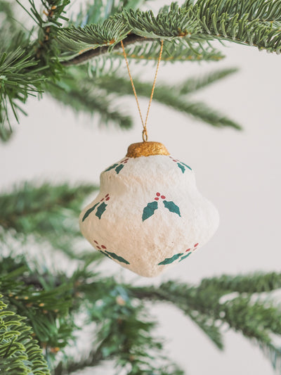 Yuletide Mistletoe Mache Ornament
