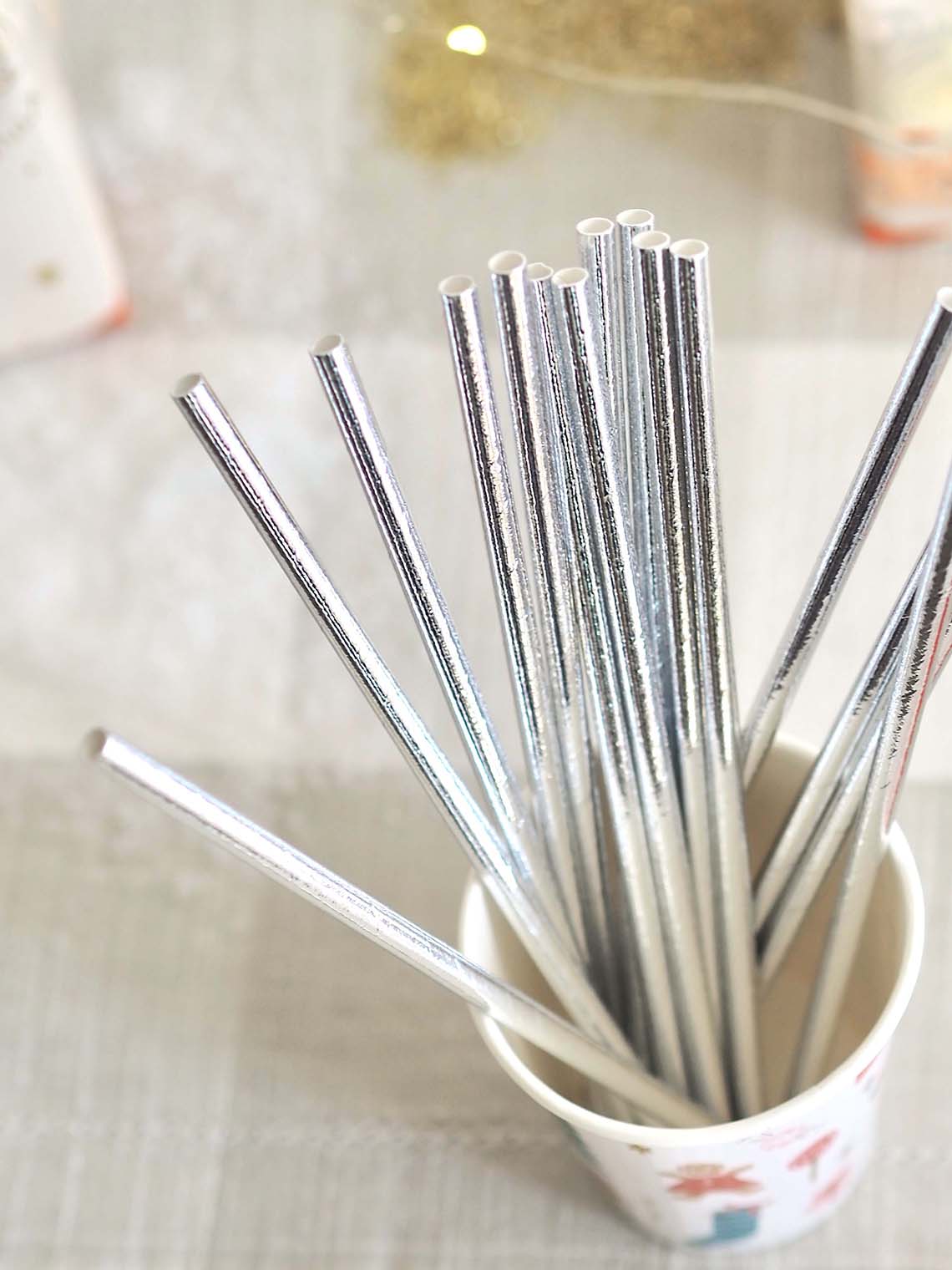 Silver Paper Straws - The Cross Decor & Design
