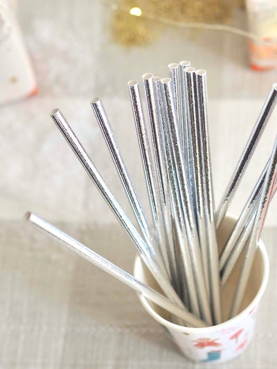 Silver Paper Straws - The Cross Decor & Design