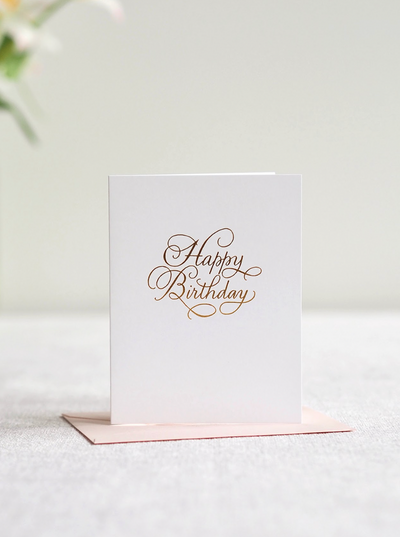Traditional Gold Happy Birthday Card - The Cross Decor & Design