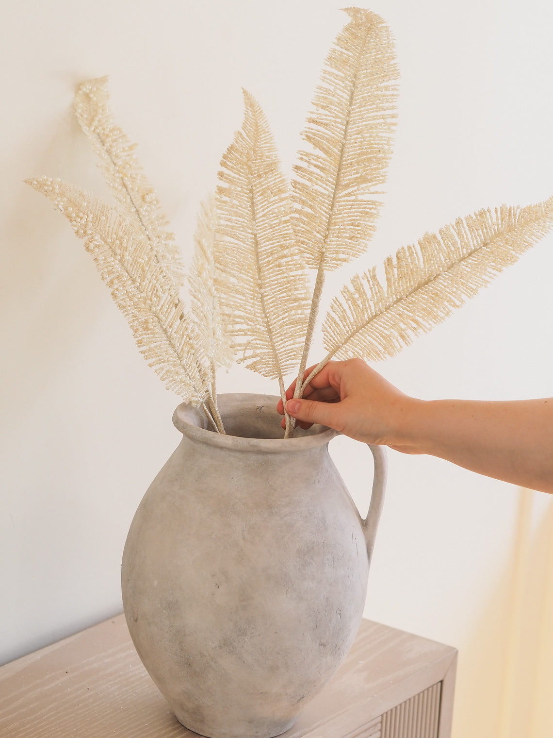 Glittered Pearl Fern Stem - The Cross Decor & Design