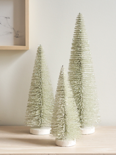 Frosted Silver Bottle Trees - The Cross Decor & Design