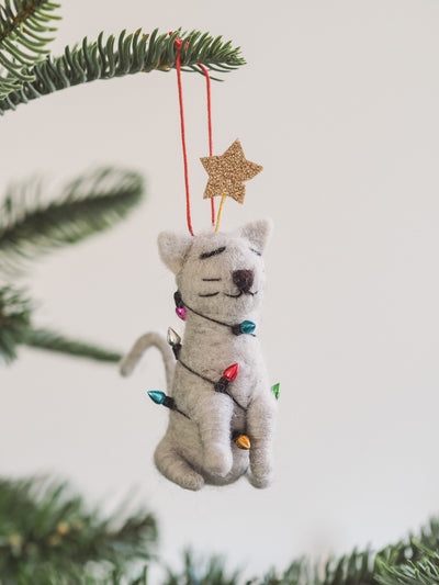 Cat w/ Lights Ornament