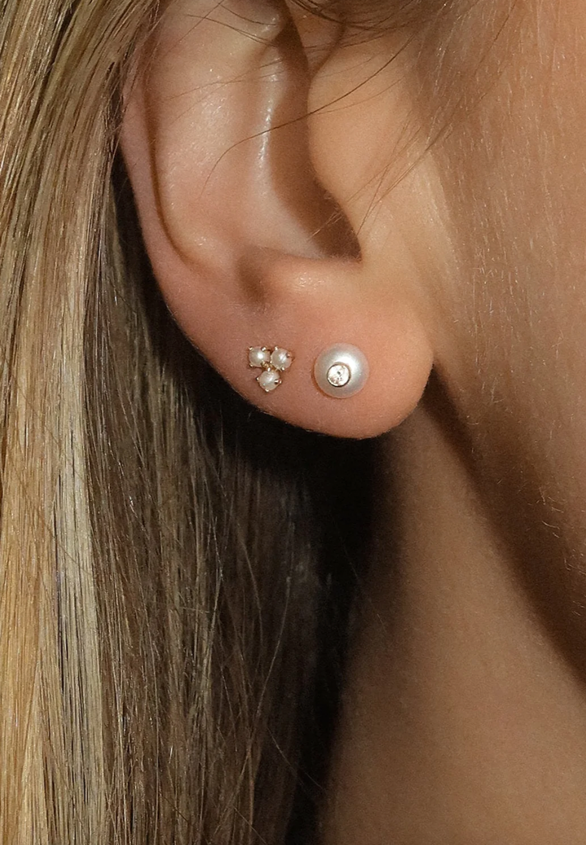 Epoch Pearl Studs | 10K Gold - The Cross Decor & Design