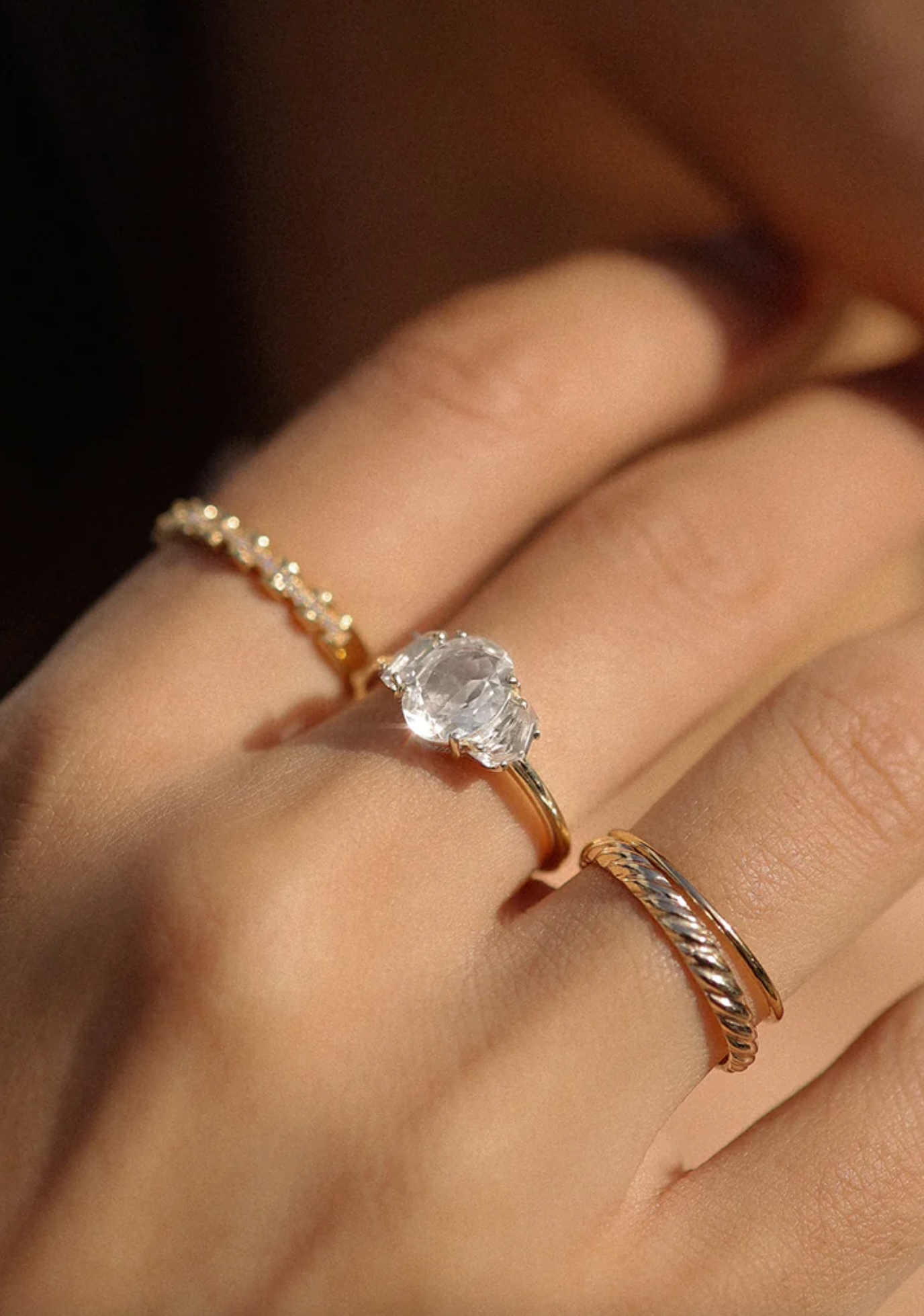 Epaulette White Topaz Ring - The Cross Decor & Design