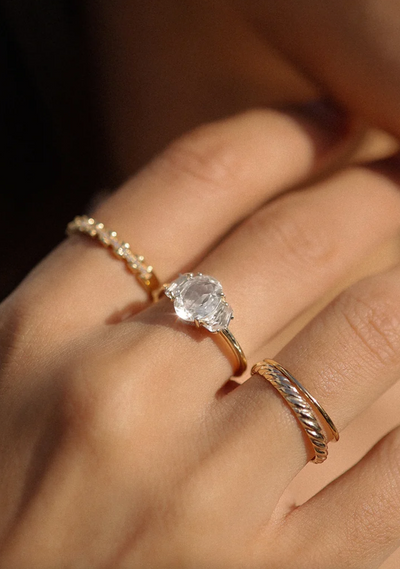 Epaulette White Topaz Ring - The Cross Decor & Design
