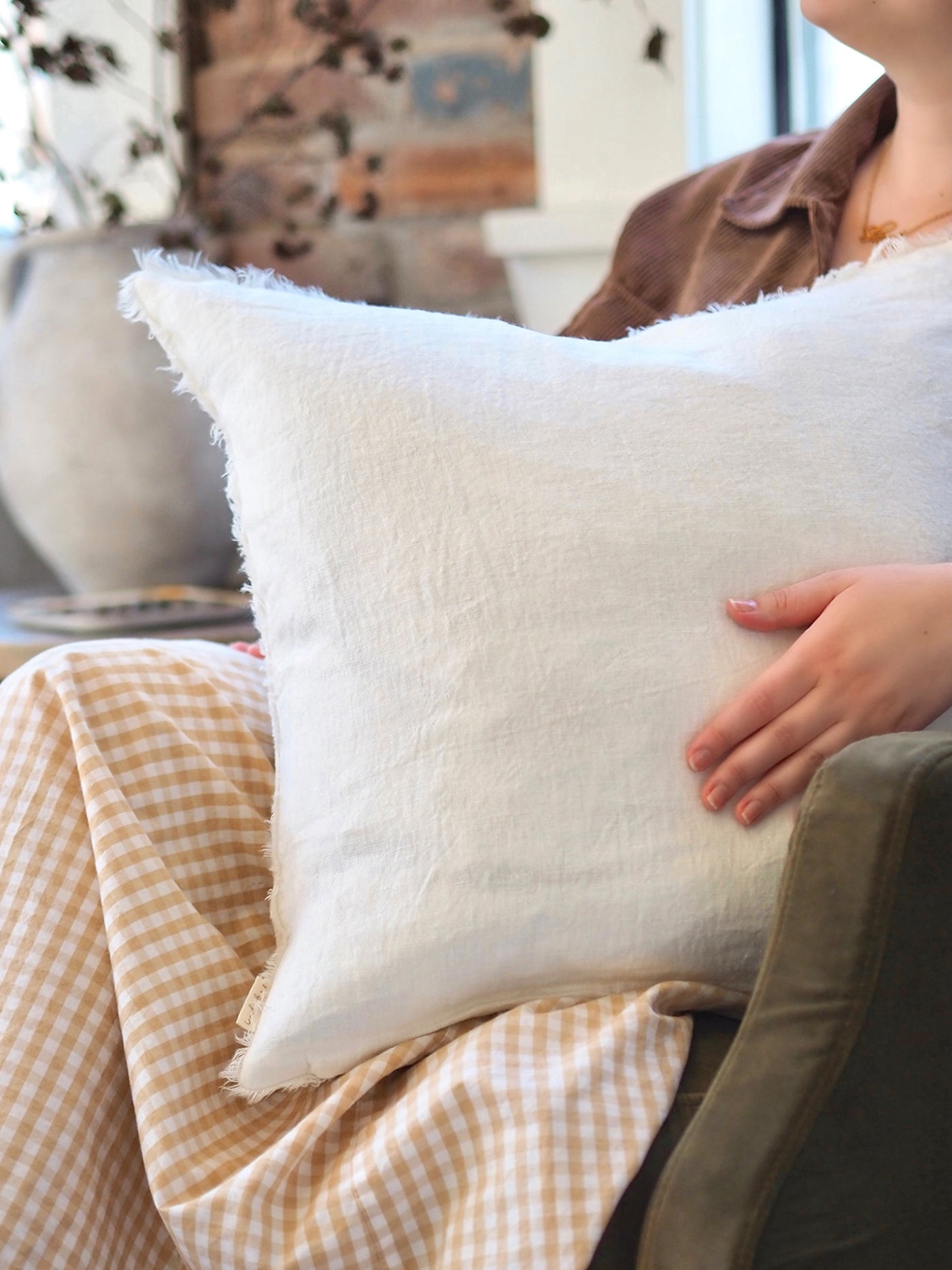 Lina Ivory Pillow | 20x20 - The Cross Decor & Design