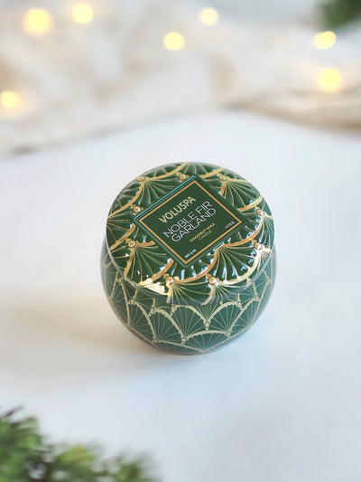 Noble Fir Garland Mini Tin Candle - The Cross Decor & Design