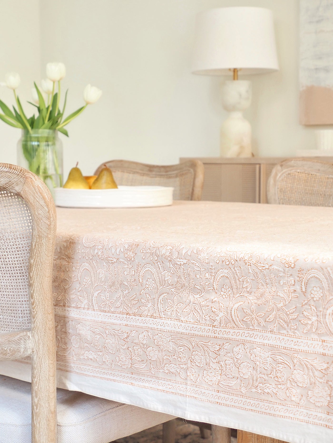 Clementine Block Print Tablecloth - The Cross Decor & Design