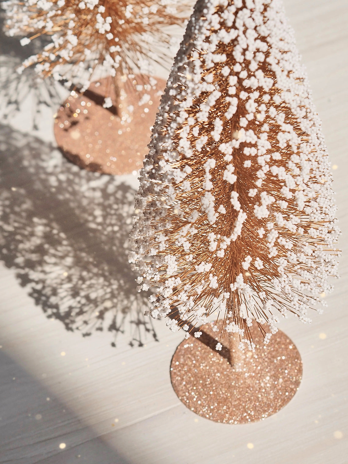 Glitter Copper Bottle Brush Trees - The Cross Decor & Design