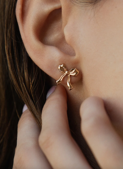 Bow Petite Earrings | Gold - The Cross Decor & Design
