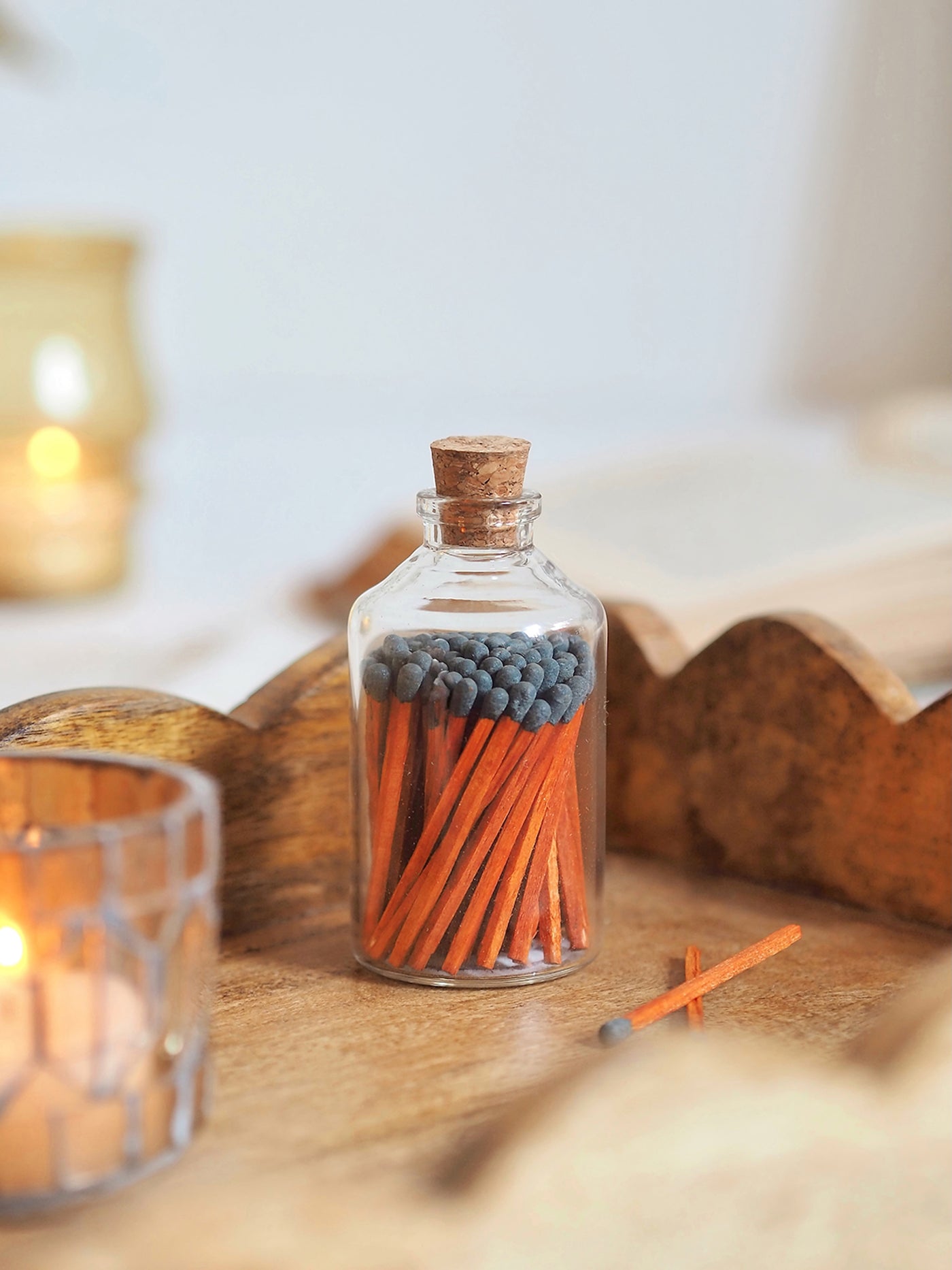 Apothecary Dark Wood Match Bottle - The Cross Decor & Design
