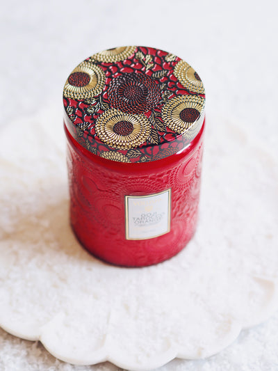 Goji Tarocco Orange Glass Jar Candle | Large