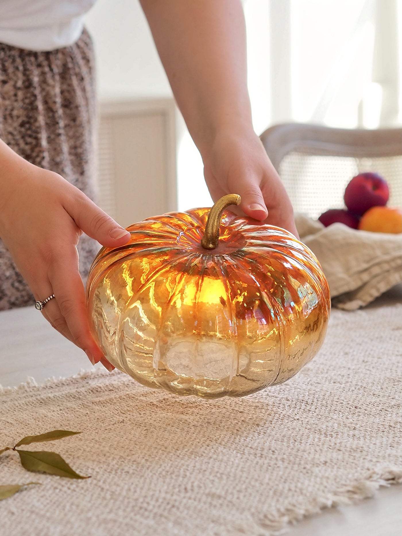 Glass Decorative Pumpkin