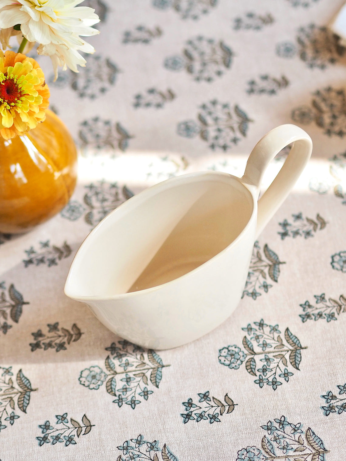 Kiran White Gravy Boat - The Cross Decor & Design