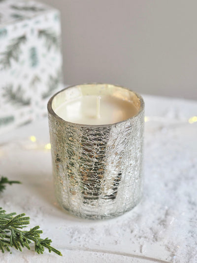 Balsam & Cedar Crackle Glass Candle | Small