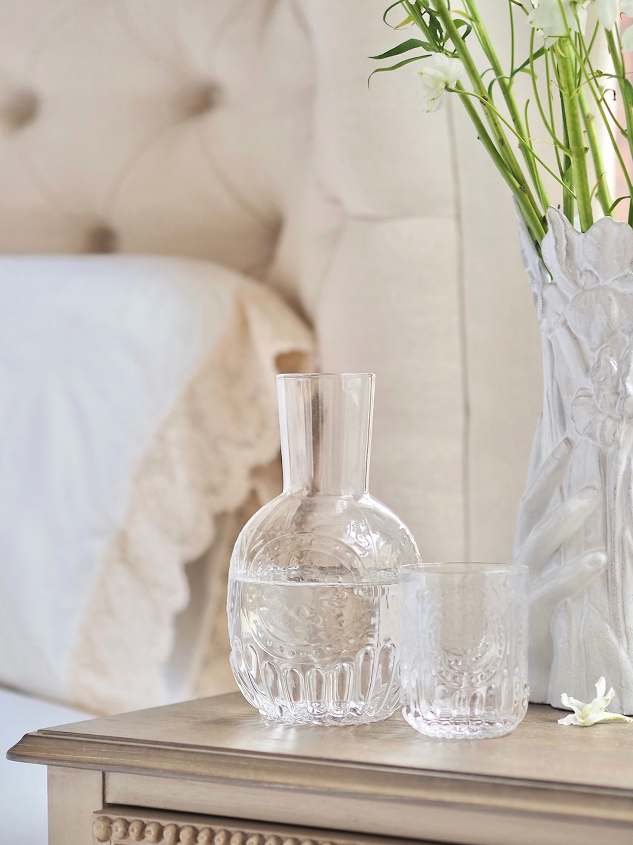 Julie Embossed Bedside Carafe - The Cross Decor & Design