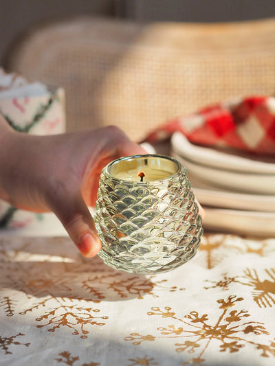 Leaves & Acorns Pinecone Votive Candle
