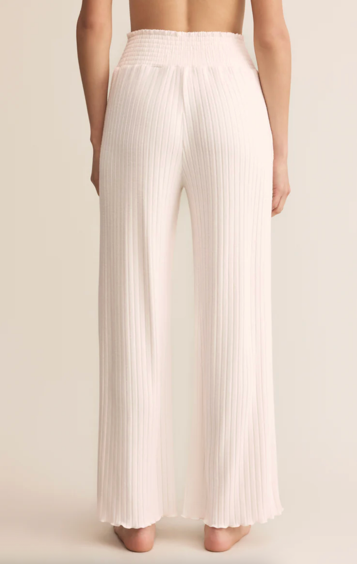 Cream Ribbed Pant