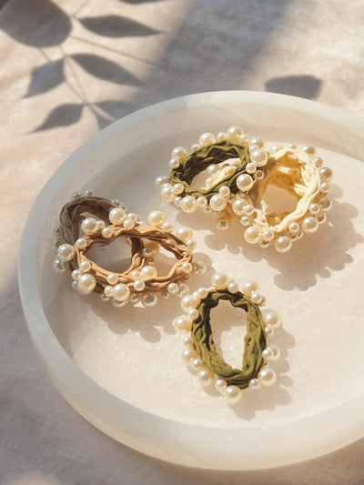 Coastal Pearl Earthy Hair Ties | Set of 6