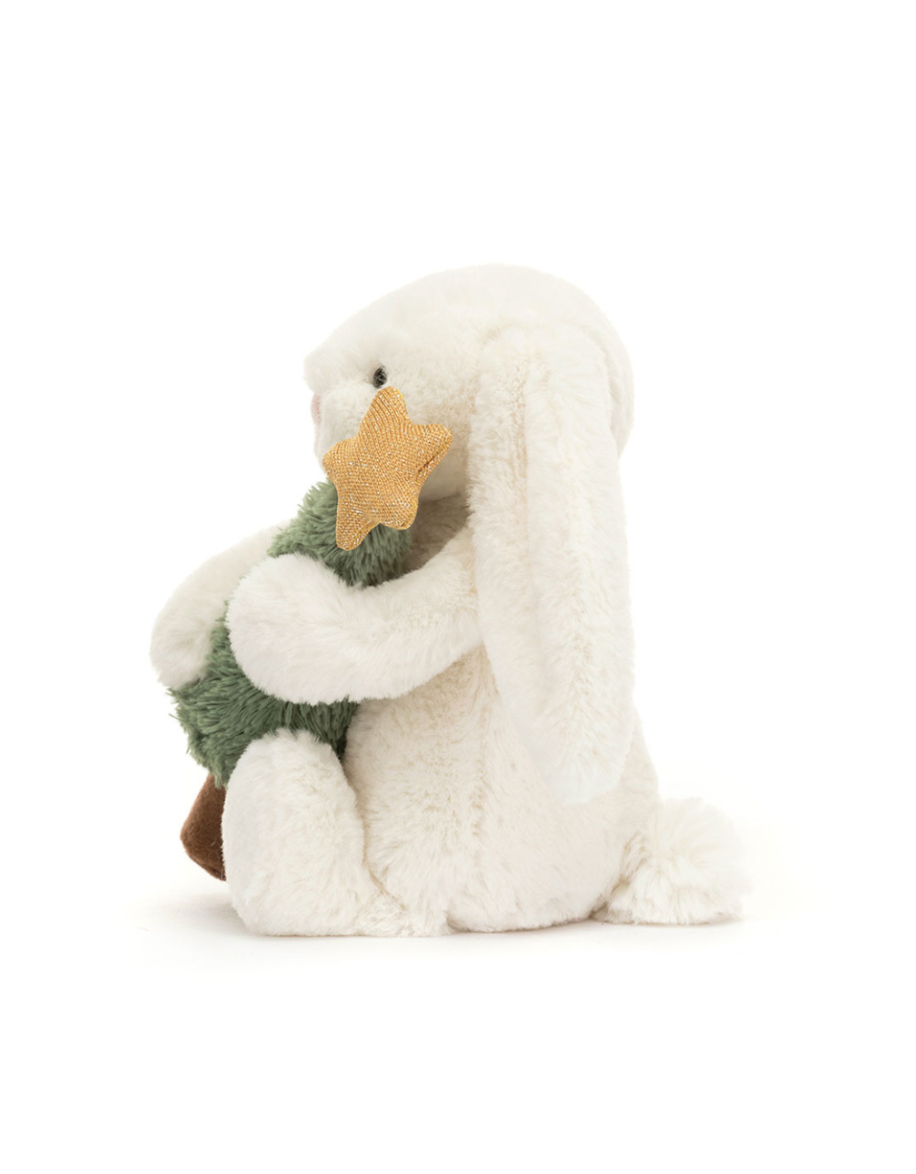 Jellycat Bashful Bunny with Christmas Tree