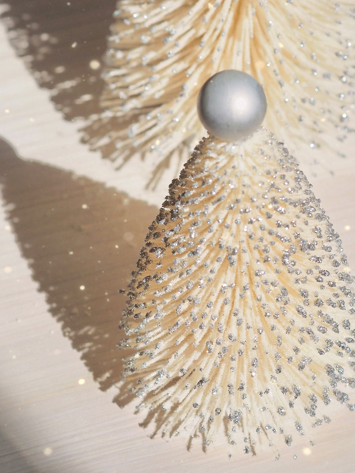 Silver Flaked Bottle Brush Trees - The Cross Decor & Design