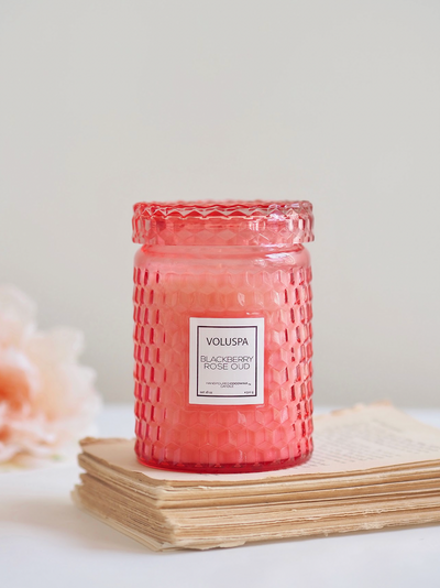 Blackberry Rose Oud Glass Jar Candle | Large - The Cross Decor & Design