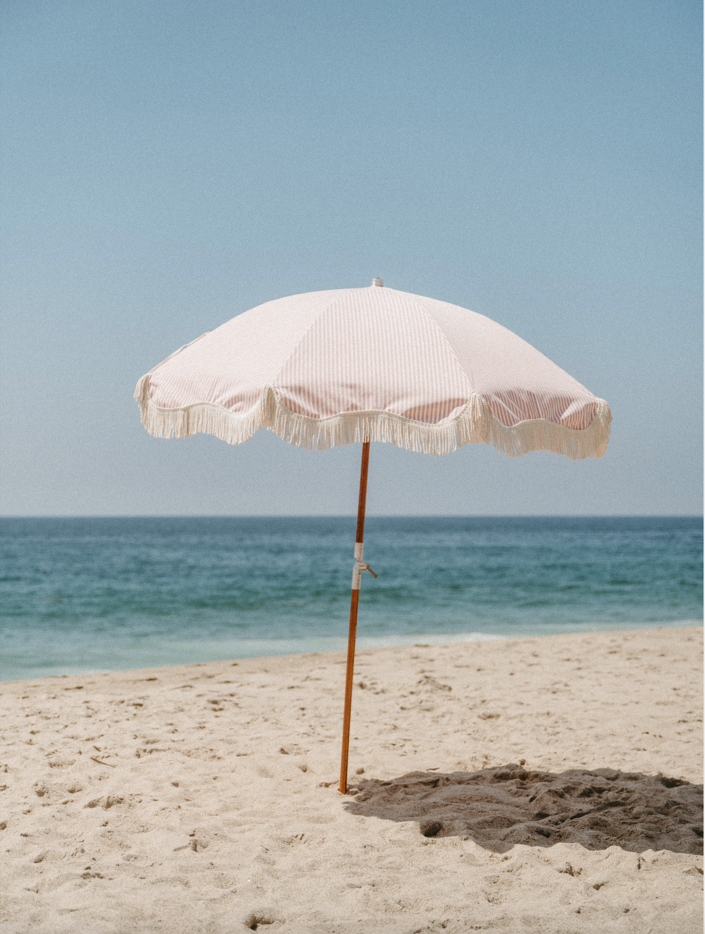 Lauren's Pink Stripe Premium Beach Umbrella - The Cross Decor & Design