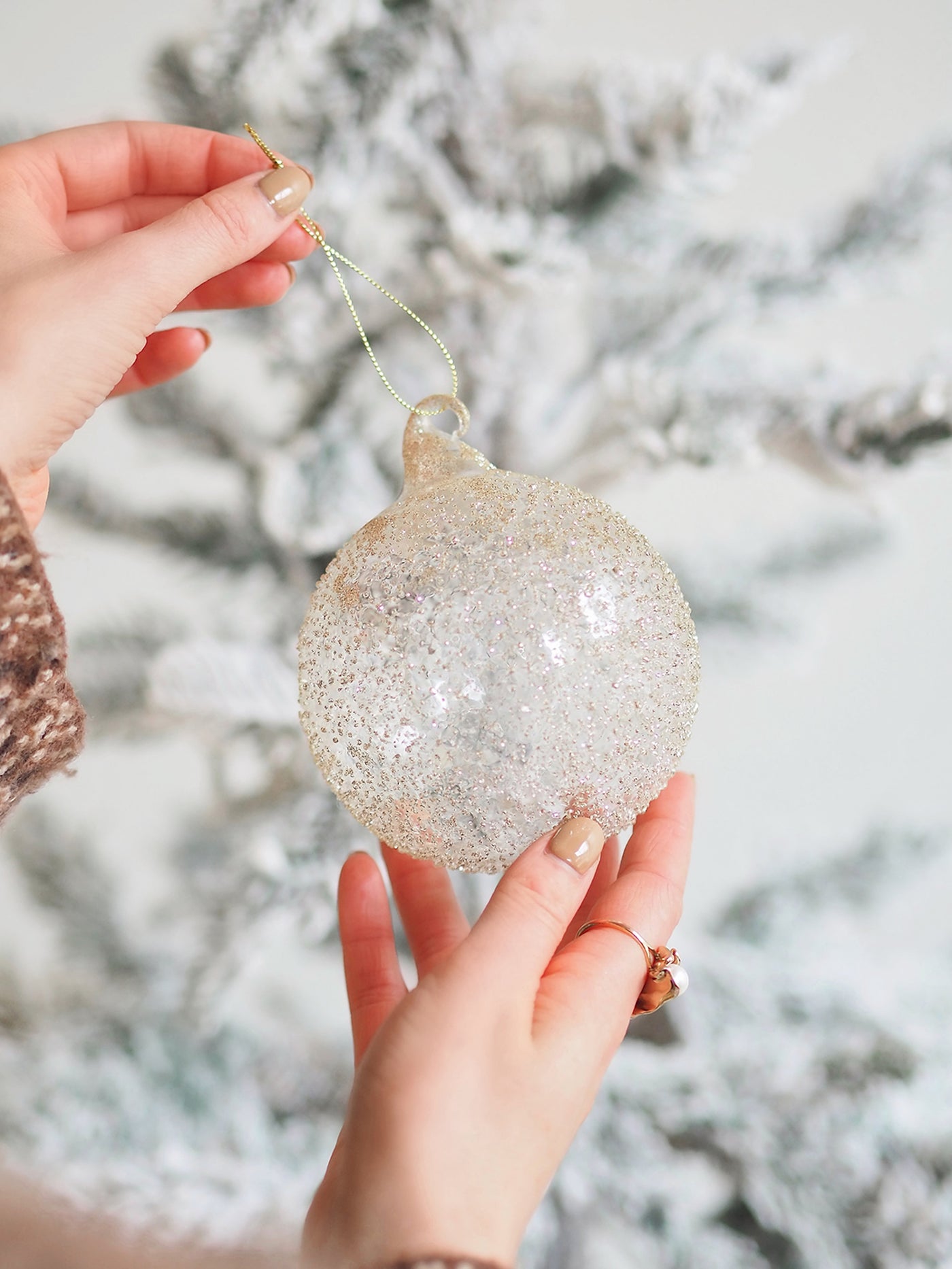 Gold Speckled Bauble Ornament