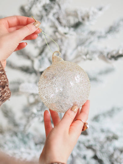 Gold Speckled Bauble Ornament