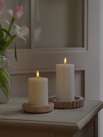 Battery Operated Sand Pillar Candle - The Cross Decor & Design