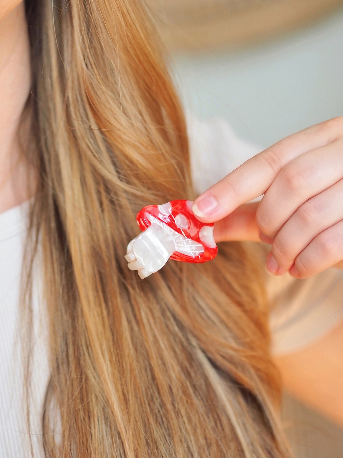 Cherry Cap Mushroom Claw Clip