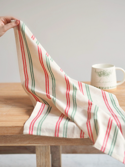 Festive Stripe Tea Towel
