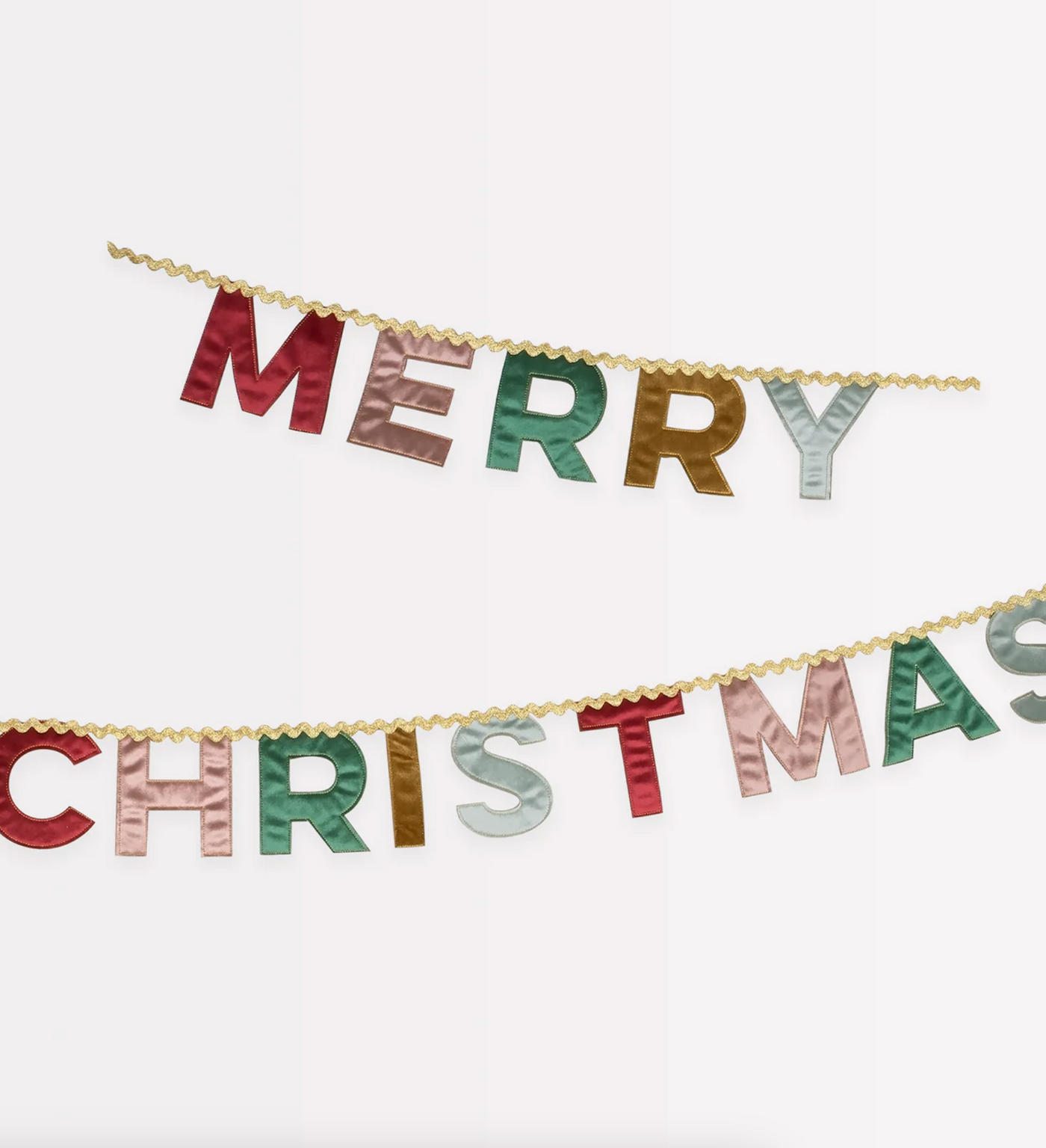 Merry Christmas Velvet Pennant Garland - The Cross Decor & Design