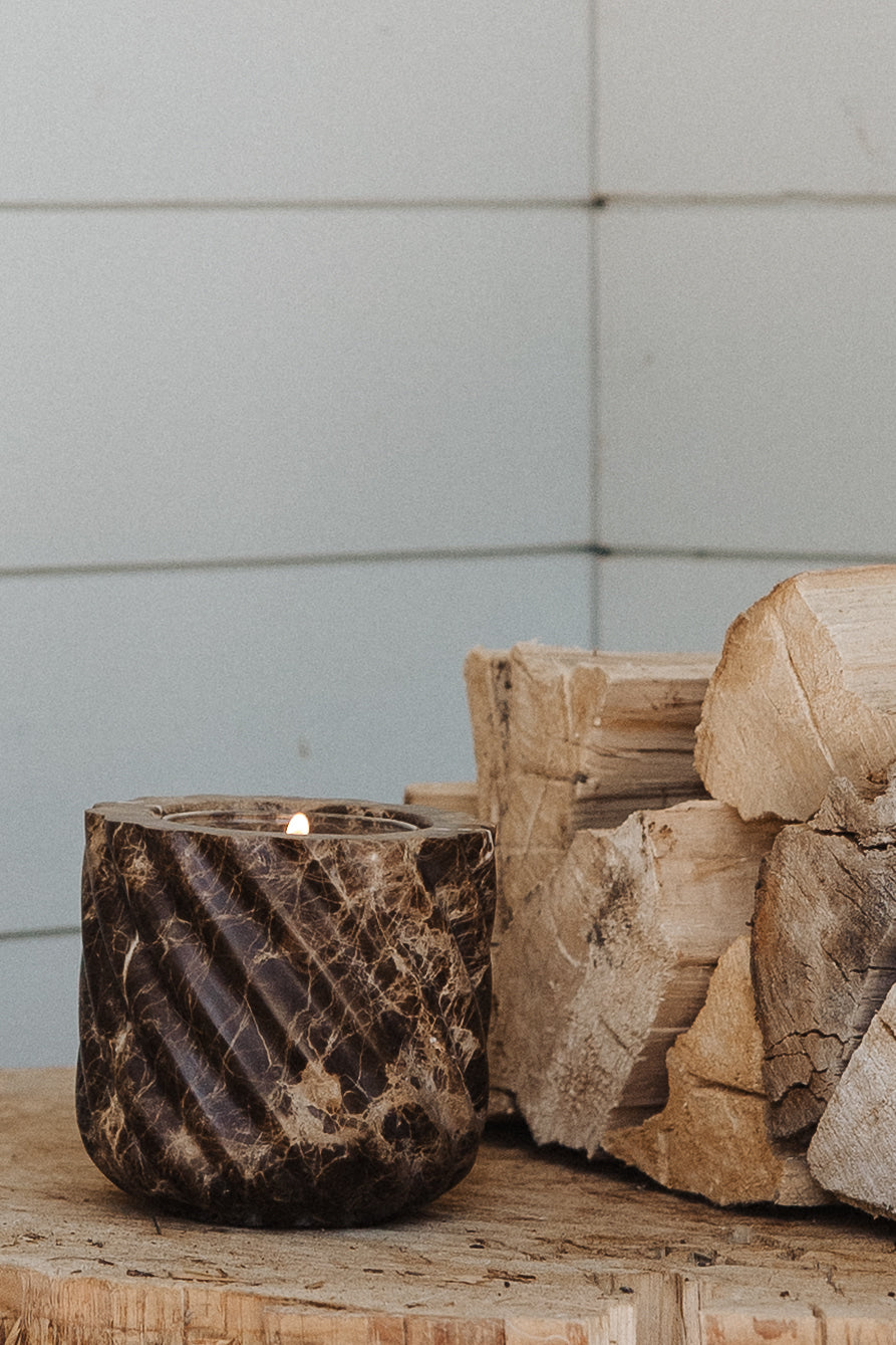 Brown Emporador Marble Roped Refillable Vessel