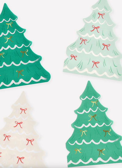 Gold Bow Tree Napkins