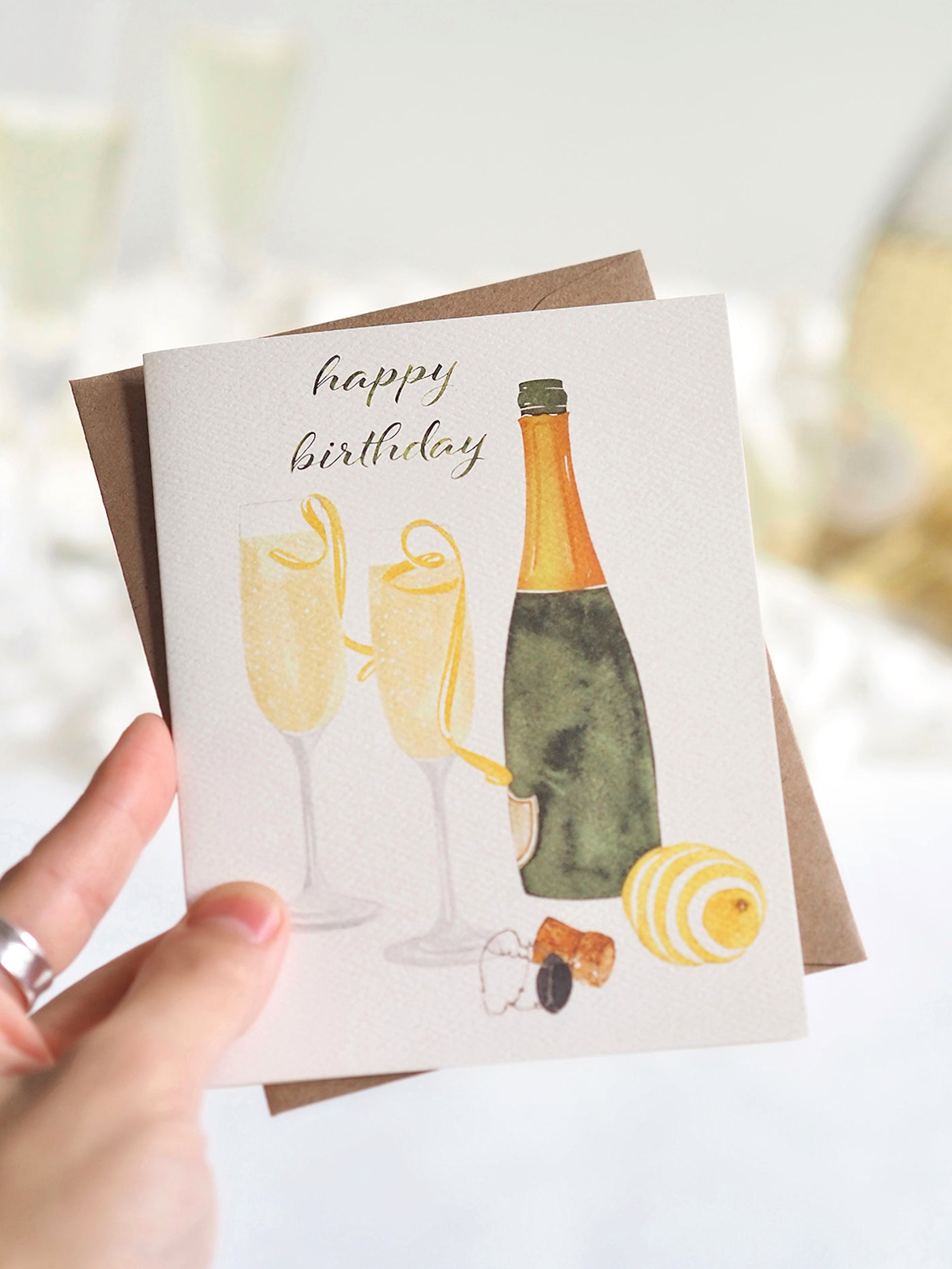French 75 Champagne Birthday Card Greeting Card - The Cross Decor & Design
