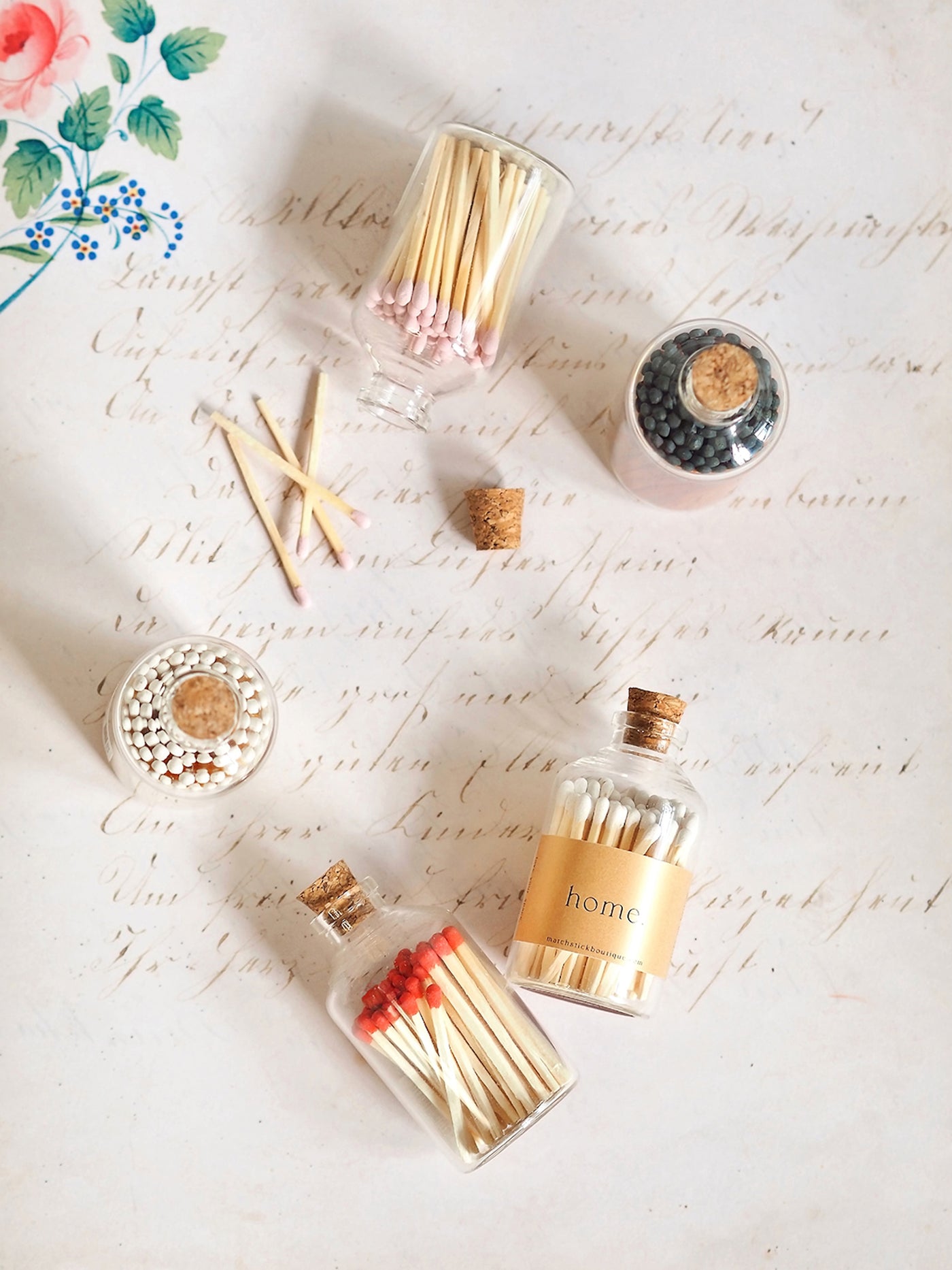Apothecary Dark Wood Match Bottle - The Cross Decor & Design