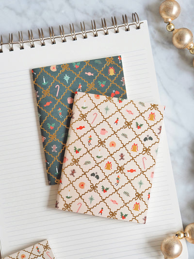 Pair Of 2 Holiday Argyle Pocket Notebooks
