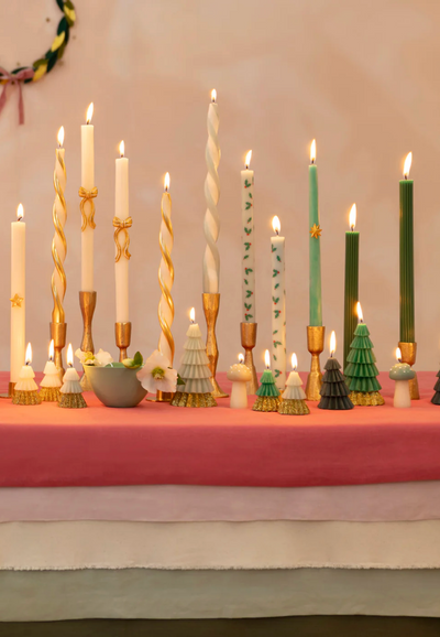 Festive Patterned Table Candles