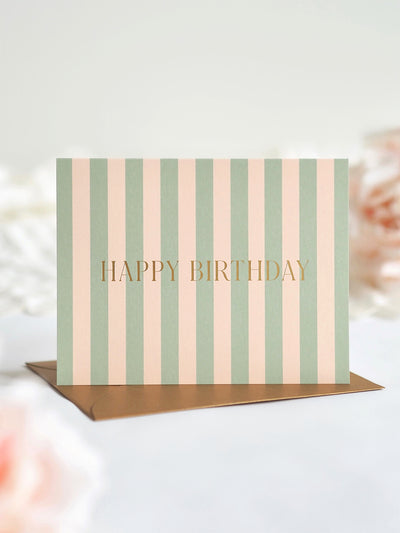 Cabana Stripe Birthday Card - The Cross Decor & Design