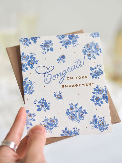 French Blue Engagement Greeting Card - The Cross Decor & Design